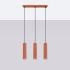 Lampă suspendată KARBON 3L roșu ocru