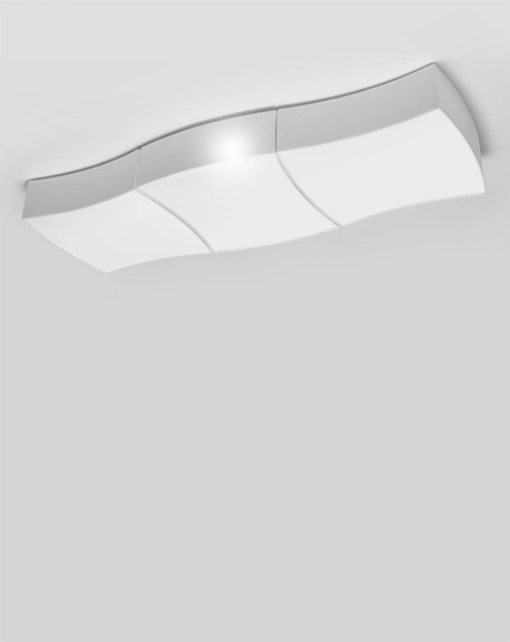 Plafonieră SQUARE 3 alb + 6x bec LED E27 3000K Warm 7.5W 620lm