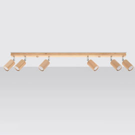 Plafonieră BERG 6 lemn natural