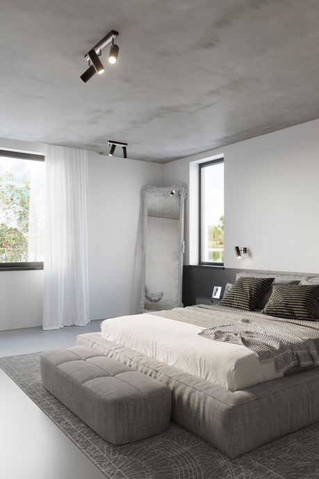 Plafonieră DIREZIONE 2 negru + 2x bec LED GU-10 3000K cald 7W 620lm