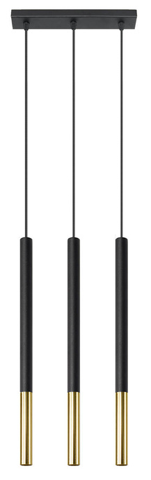 MOZAICA 3L negru / aur lampă suspendată + 3x bec LED G9 4000K rece 4,5W 530lm