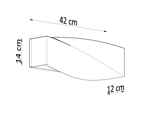 Aplică ceramică SIGMA negru + 1x bec LED E27 3000K Warm 7.5W 620lm