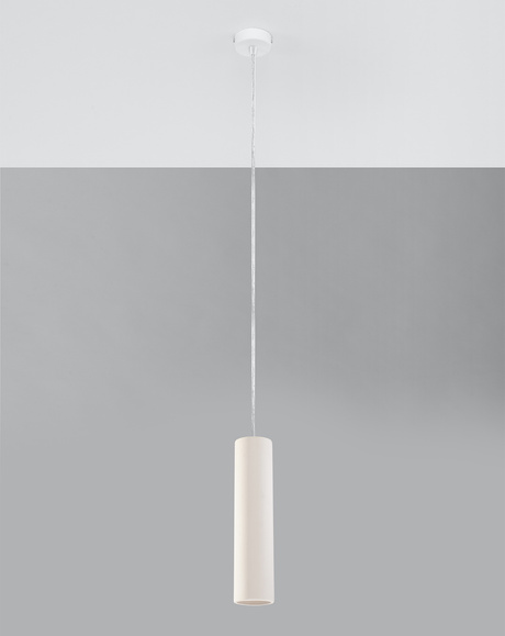 NANCY lampă suspendată ceramică albă + 1x bec LED GU-10 4000K rece 7W 630lm