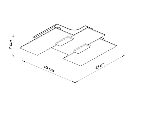 Plafonieră FABIANO + 3 becuri LED E27 3000K Warm 7.5W 620lm