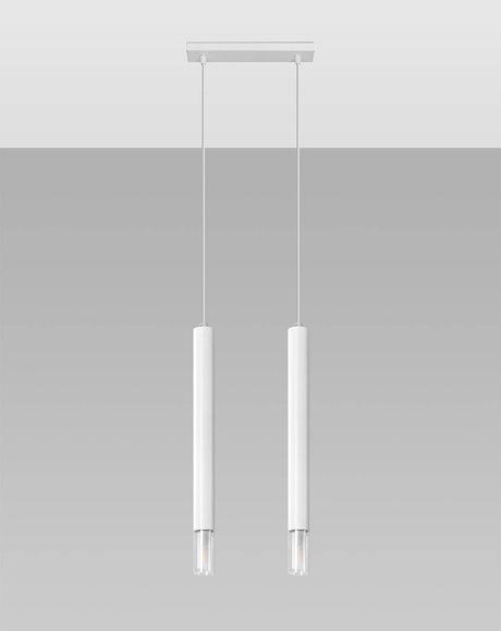 WEZYR 2 lampă suspendată albă + 2x bec LED G9 4000K rece 4,5W 530lm