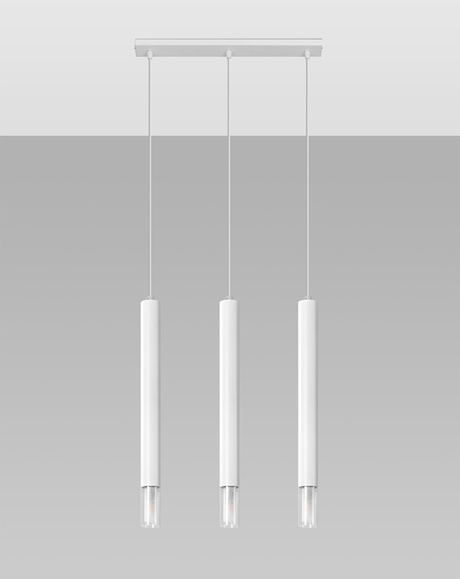 WEZYR 3 lampă suspendată albă + 3x bec LED G9 3000K Warm 4,5W 510lm