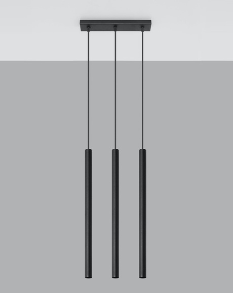 PASTELO 3 lampă suspendată negru + 3x bec LED G9 4000K rece 4,5W 530lm