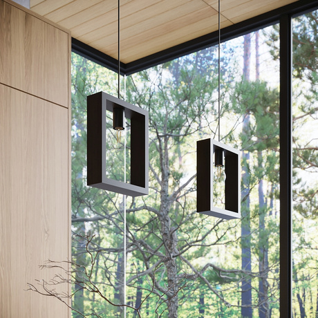 ARIES wenge lampă suspendată + 1x bec LED E27 3000K cald 7.5W 620lm