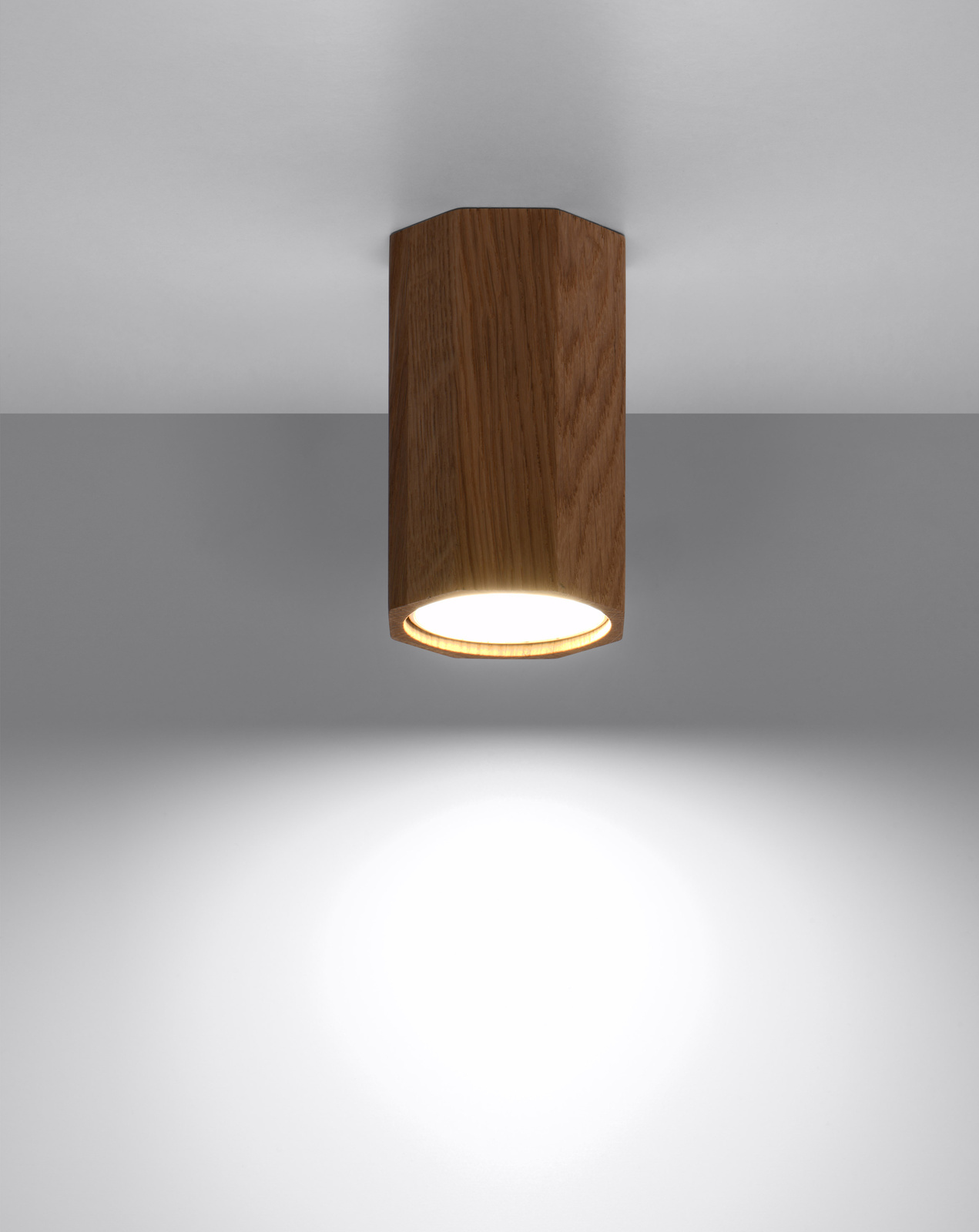 Plafonieră ZEKE 10 oak + 1x bec LED GU-10 4000K Cold 7W 630lm