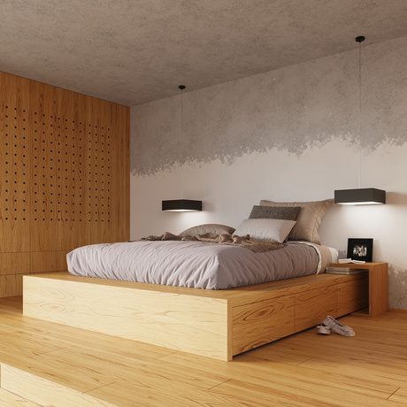 Plafonieră HORUS 55 BLACK + 4 becuri LED E27 4000K Cold 7.5W 650lm