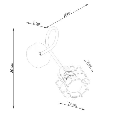 Lampă de perete BELUCI 1S negru