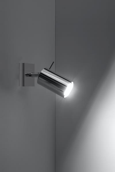 RING lampă de perete crom + 1x bec LED GU-10 4000K rece 7W 630lm