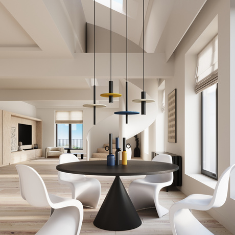 Lampă suspendată PELTA 1 negru/bej