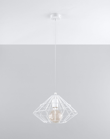 UMBERTO lampă suspendată alb + 1x bec LED E27 3000K cald 7,5W 620lm