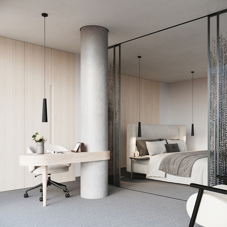 ELECTRA lampă suspendată negru beton + 1x bec LED GU-10 4000K rece 7W 530lm