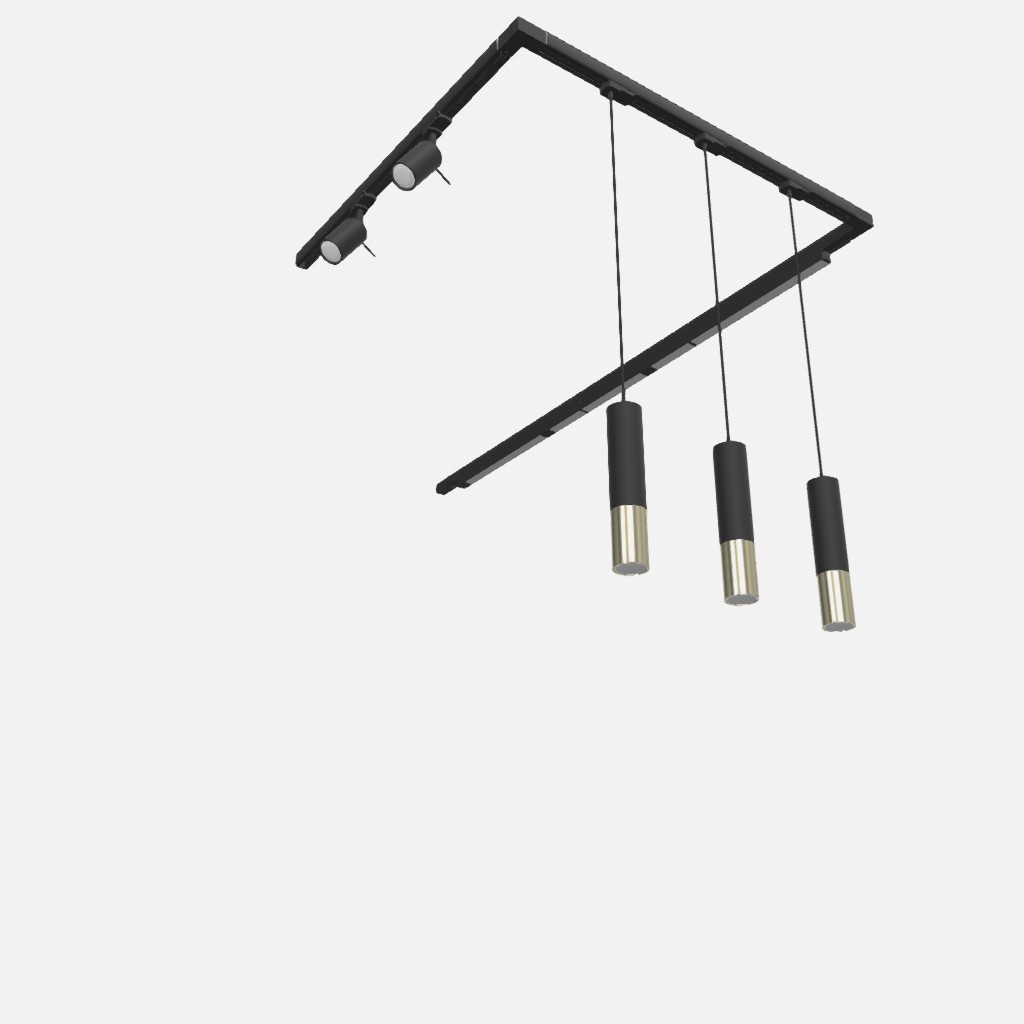 Plafonieră/lampă suspendată, 8 spoturi, sistem de șine trifazat, LUCIE/LOOPEZ/RING 48W LED 4000K