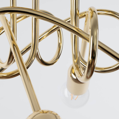 Candelabru SUPEŁ 5 auriu lucios + 5X bec LED E27 4000K Rece 7,5W 690lm