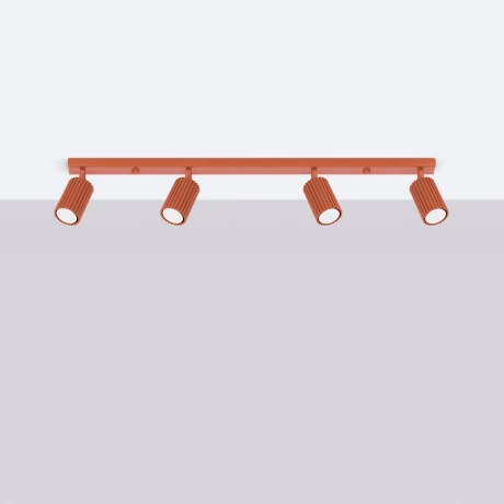 Plafonieră KARBON 4L roșu ocru