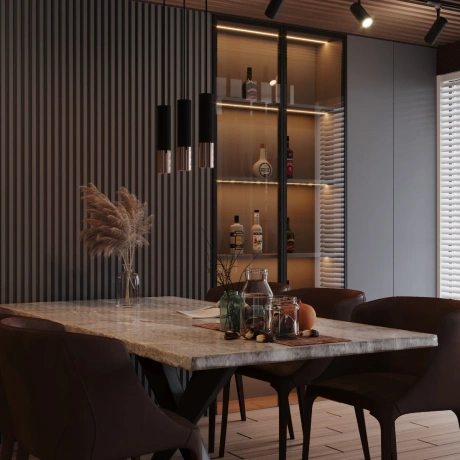 Lampă suspendată LOOPEZ 3L negru/coper