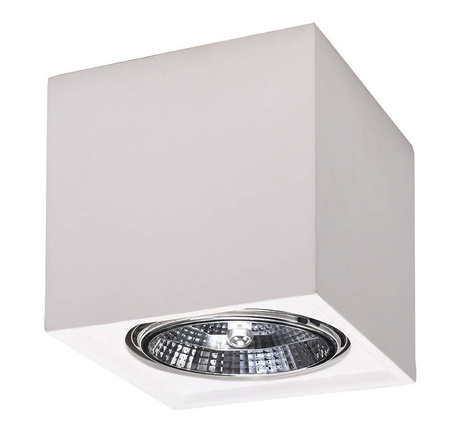 Plafonieră ceramică SEIDA alb + 1x bec LED GU10 AR111 3000K cald 10W 800lm