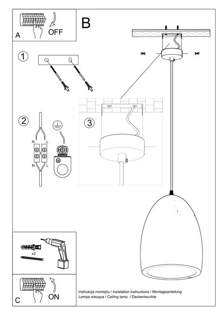 BUKANO lampă suspendată ceramică albă+1x bec LED E27 3000K Warm 7.5W 620lm