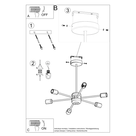 Candelabru LANGO 6 negru
