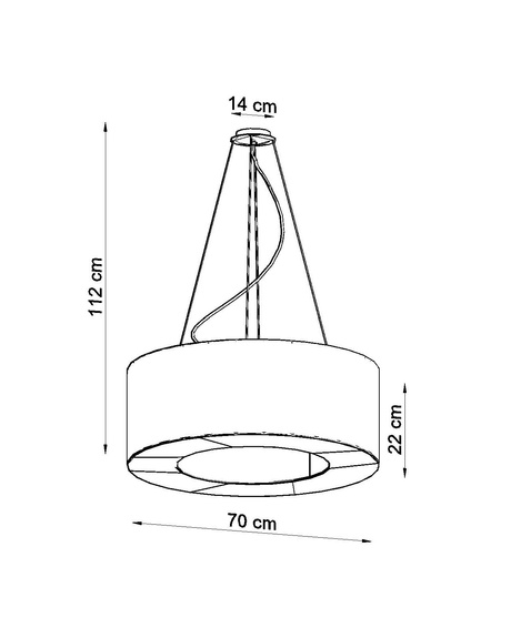 Candelabru SATURNO 70 negru + 6x bec LED E27 3000K cald 7.5W 620lm