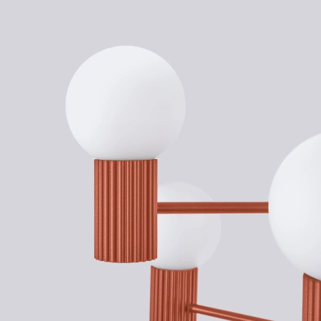 Candelabru HALO 6 roșu ochra