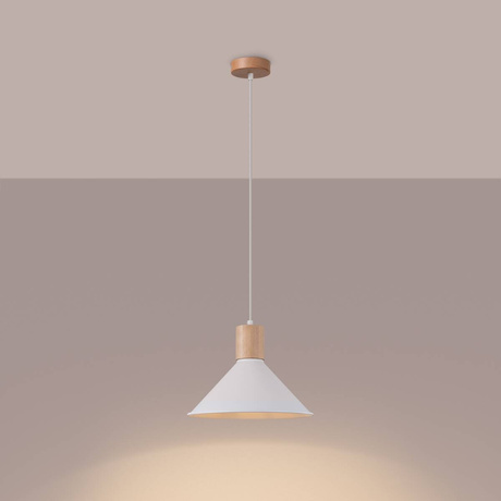 JAGA lampă suspendată alb + 1x bec LED E27 3000K cald 7.5W 620lm