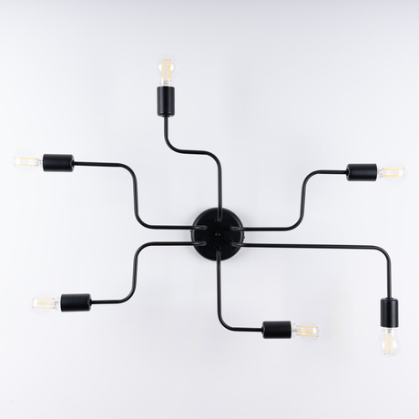 Candelabru VECTOR 6 negru + 6X bec LED E27 3000K 7W 760lm