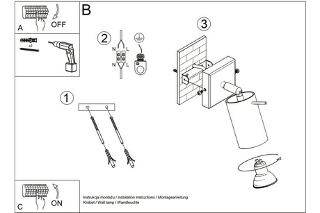 BERG lampă de perete din lemn natural + 1x bec LED GU-10 3000K Warm 7W 620lm
