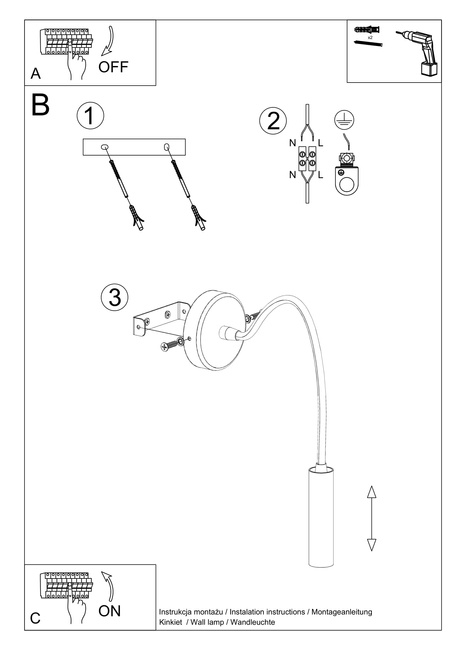 Lampă de perete AXIL negru + 1x bec LED G9 3000K Warm 4.5W 510lm
