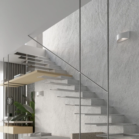 Lampă de perete lăcuită VIXEN alb lucios