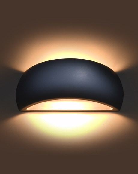 PONTIUS lampă de perete ceramică gri + 1x bec LED G9 3000K cald 4.5W 510lm