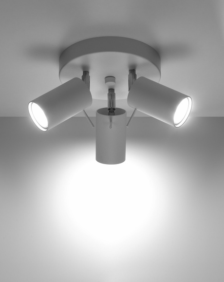 Plafonieră RING 3P alb + 3x bec LED GU-10 4000K rece 7W 630lm