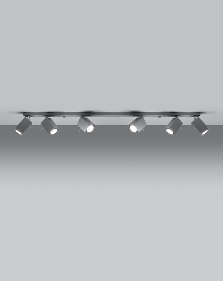 MERIDA 6L gri plafon lampă + 6x GU-10 3000K cald 7W 620lm bec LED