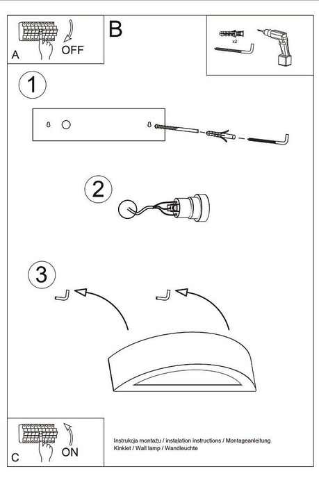 Aplică ceramică ATENA negru + 1x bec LED E27 4000K rece 7.5W 650lm