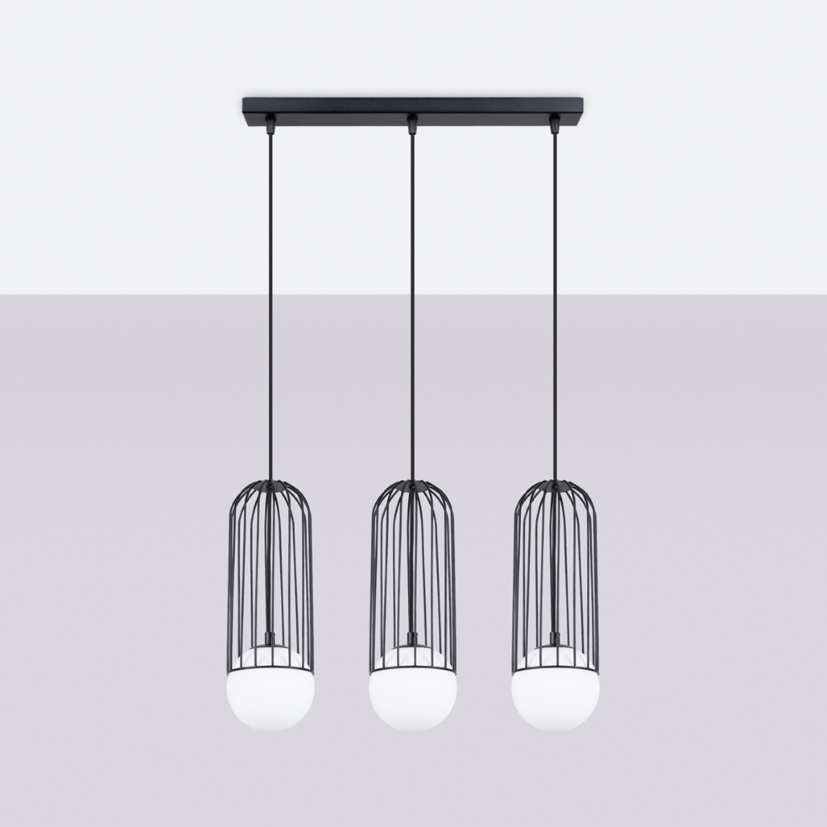 BRINA 3L lampă suspendată negru + 3x bec LED G9 4000K rece 4.5W 460lm