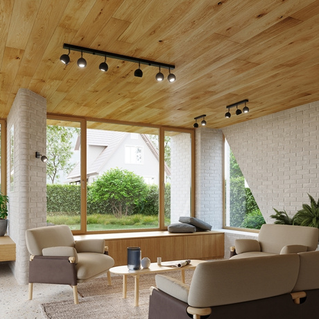 Plafonieră OCULARE 3 negru + 3x bec LED GU-10 3000K cald 7W 620lm