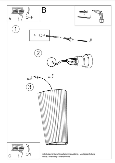 Aplică ceramică LANA alb + 1x bec LED E27 3000K cald 7,5W 620lm