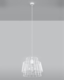 GATE lampă suspendată alb + 1x bec LED E27 4000K rece 7,5W 650lm