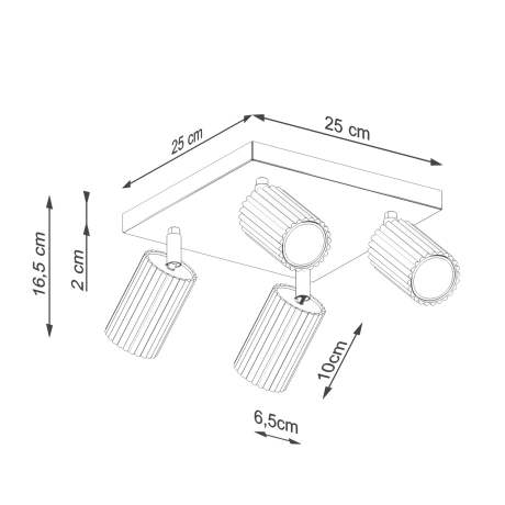 Plafonieră KARBON 4 taupe