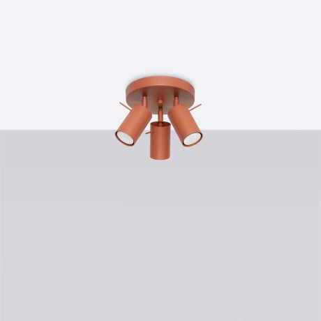 Plafonieră RING 3P roșu ochra