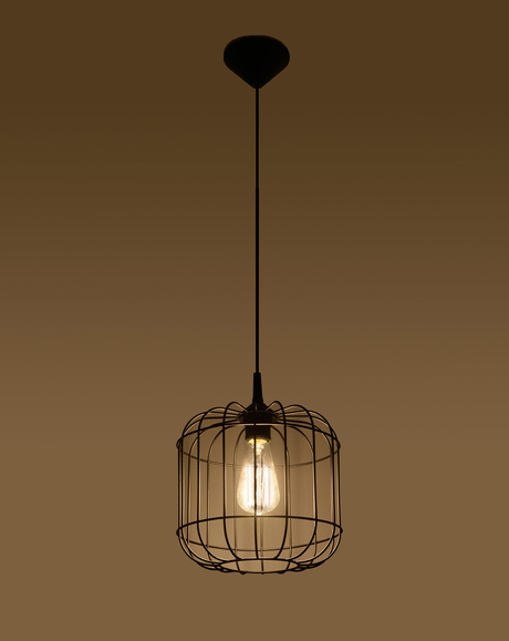 CELTA lampă suspendată negru + 1x bec LED E27 4000K rece 7.5W 650lm