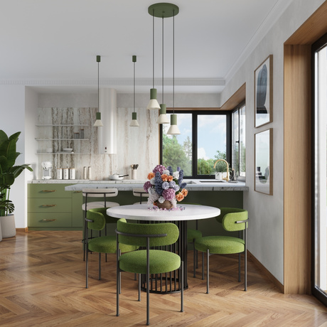 Lampă suspendată ESTRIA 1 bej/verde-oliv