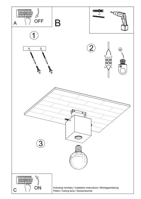 Plafonieră ARIZ lemn natural + 1x bec LED E27 4000K rece 7.5W 650lm