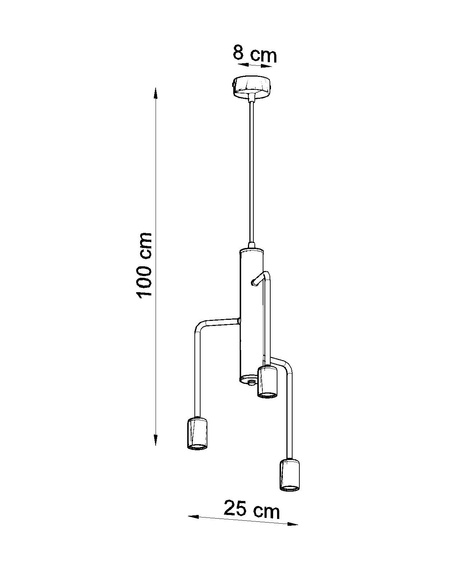 DUOMO candelabru 3M + 3x bec LED E27 3000K cald 7.5W 620lm