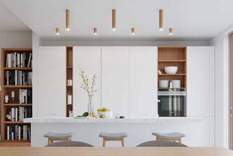 Plafonieră ZEKE 30 oak + 1x bec LED GU-10 4000K Cold 7W 630lm