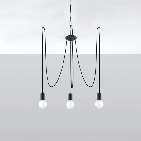 Candelabru EDISON 3 negru