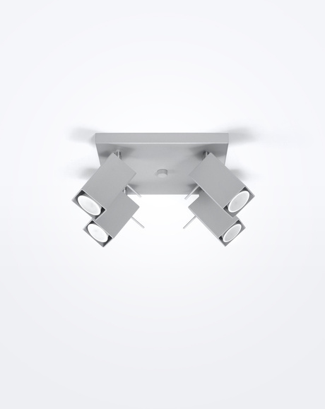 Plafonieră MERIDA 4 gri + 4x bec LED GU-10 4000K Rece 7W 630lm